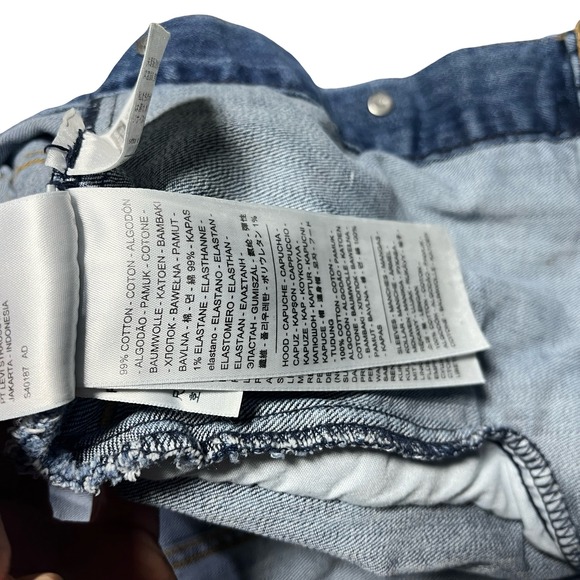 Levi Strauss Co Denim Hooded Jacket Women's XL Blue Gray Sleeve Combo - Picture 3 of 4